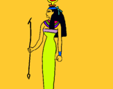 Dibujo Hathor pintado por chotacabras