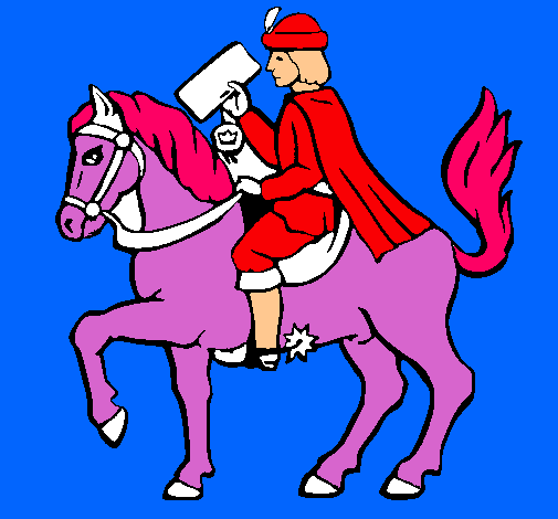 Dibujo Cartero navideño en caballo pintado por berzoekama