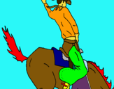 Dibujo Vaquero en caballo pintado por kiliandeoro