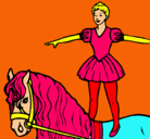 Dibujo Trapecista encima de caballo pintado por SICART