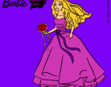 Dibujo Barbie vestida de novia pintado por barbleyre