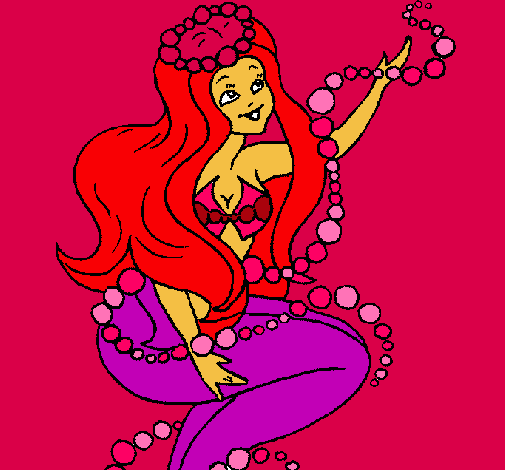 Dibujo Sirena entre burbujas pintado por edwinsit
