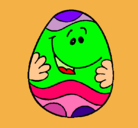 Dibujo Huevo de pascua feliz pintado por mansana