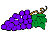 Dibujo racimo pintado por Uvas