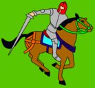 Dibujo Caballero a caballo IV pintado por marello