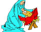 Dibujo Nacimiento del niño Jesús pintado por muerte