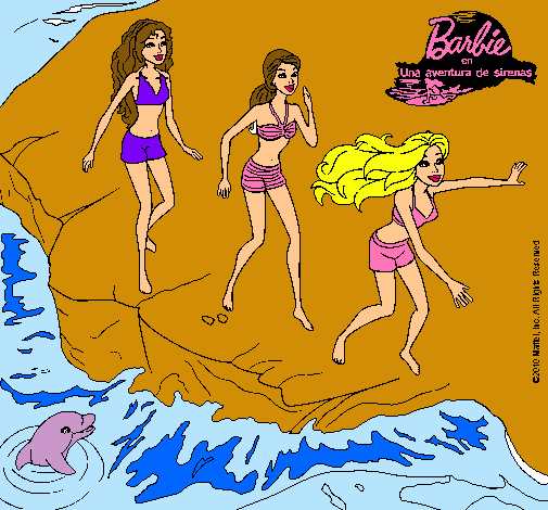 Barbie y sus amigas en la playa