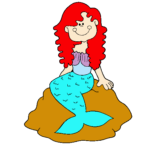 Dibujo Sirena sentada en una roca pintado por jazrubi