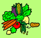 Dibujo verduras pintado por vikijc