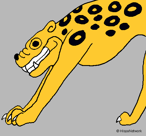 Dibujo Estatua Jaguar pintado por leo12
