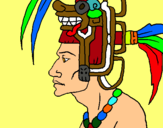 Dibujo Jefe de la tribu pintado por azteca