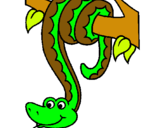 Dibujo Serpiente colgada de un árbol pintado por gdgdfhh