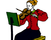 Dibujo Dama violinista pintado por ALTAGRACIA