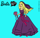 Dibujo Barbie vestida de novia pintado por rollinginthe