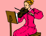 Dibujo Dama violinista pintado por hvjb