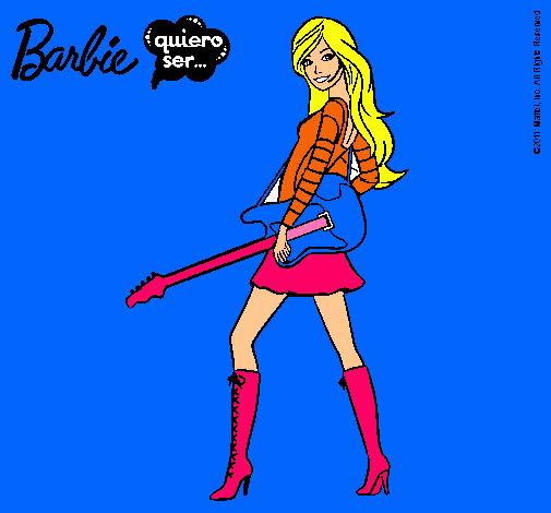 Dibujo Barbie la rockera pintado por claudia159