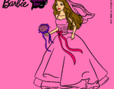 Dibujo Barbie vestida de novia pintado por luciasol