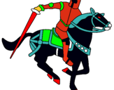 Dibujo Caballero a caballo IV pintado por iivett