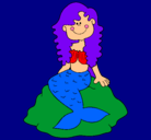Dibujo Sirena sentada en una roca pintado por ALBAS