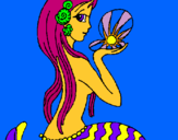 Dibujo Sirena y perla pintado por marinagarcia