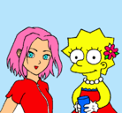 Dibujo Sakura y Lisa pintado por panquesi