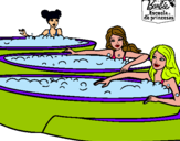 Dibujo Barbie y sus amigas en el jacuzzi pintado por Laurap