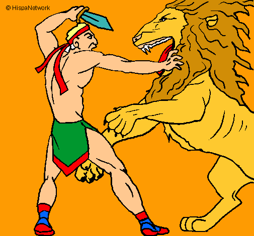 Gladiador contra león