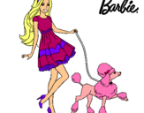 Dibujo Barbie paseando a su mascota pintado por holam