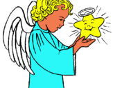 Dibujo Ángel y estrella pintado por miyarai