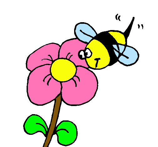 Abeja y flor