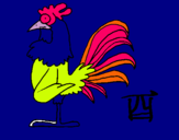 Dibujo Gallo pintado por lusmila