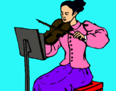 Dibujo Dama violinista pintado por samantaa