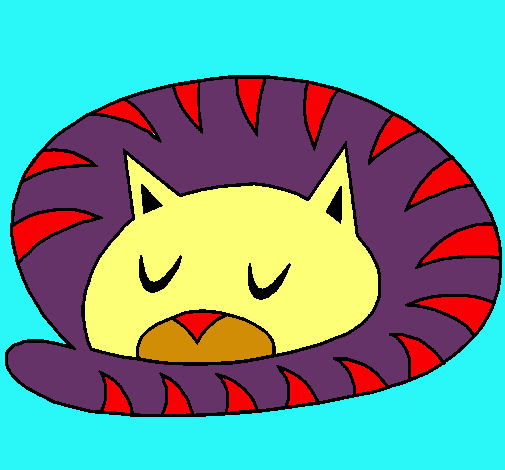 Dibujo Gato durmiendo pintado por haplo