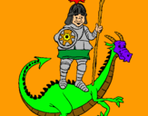 Dibujo Caballero San Jorge y el dragon pintado por eeeeeeeeeeee