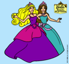 Dibujo Barbie y su amiga súper felices pintado por Eliza-Emox