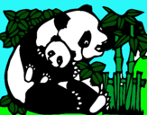 Dibujo Mama panda pintado por  pluto
