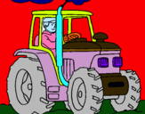 Dibujo Tractor en funcionamiento pintado por gfbhnbhjgffv