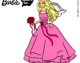 Dibujo Barbie vestida de novia pintado por Nami