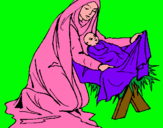 Dibujo Nacimiento del niño Jesús pintado por superboy