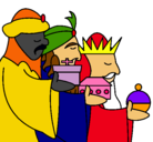 Dibujo Los Reyes Magos 3 pintado por izco