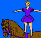 Dibujo Trapecista encima de caballo pintado por 607067sara