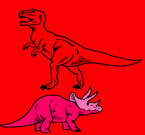 Triceratops y tiranosaurios rex