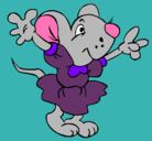 Dibujo Rata con vestido pintado por lessi