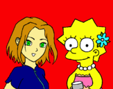 Dibujo Sakura y Lisa pintado por prostamacios