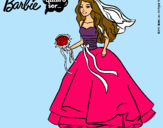 Dibujo Barbie vestida de novia pintado por chancha