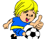 Dibujo Chico jugando a fútbol pintado por thomas24