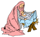 Dibujo Nacimiento del niño Jesús pintado por dayelis