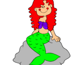 Dibujo Sirena sentada en una roca pintado por mar8038