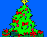 Dibujo Árbol de navidad pintado por 252522