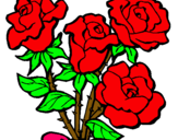 Dibujo Ramo de rosas pintado por allispn